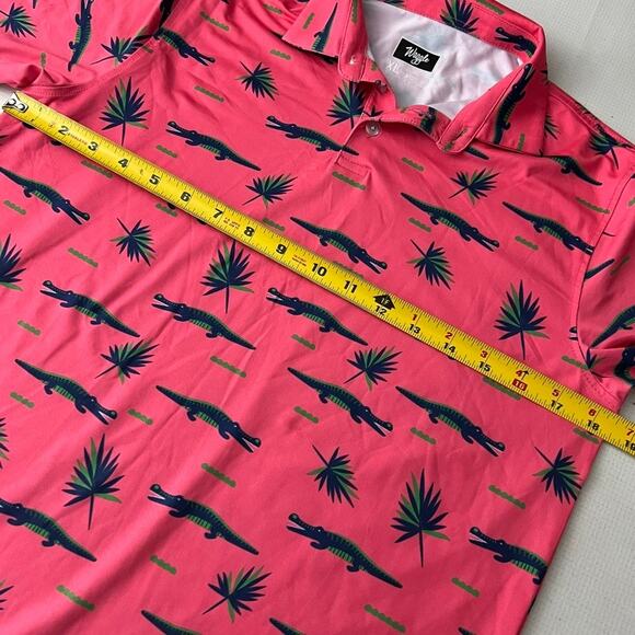 Waggle Alligator Palm Polo Shirt  Pink Boys Size XL - Picture 3 of 6